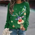 thumbnail image 5 of Suéter de Navidad para mujer, Jersey suelto de manga larga con cuello redondo, jerséis estampados, suéter cálido de punto feo, Tops de sudadera, Otoño e Invierno, 5 of 5