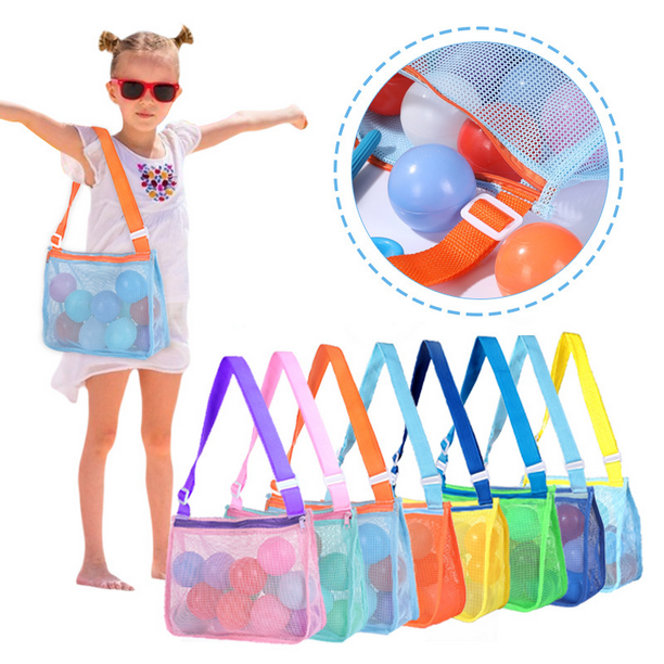 Beach Toy Mesh Beach Bag Kids Shell Collecting Bag Beach Sand Toy Totes