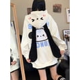 thumbnail image 1 of Gran orejas de conejo suéter con capucha femenina otoño nicho de dibujos animados nuevo ins medio y grandes niños sueltos chaqueta chaqueta tops, 1 of 3