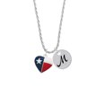 thumbnail image 2 of Delight Jewelry Silvertone Texas Lone Star Heart Silvertone Script Initial Disc - M - Charm Necklace, 20"+3", 2 of 4