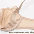 thumbnail image 3 of Delimira Women's Balconette Bra Push up Underwire Unlined See Through Demi Bras Plus Size, 3 of 6