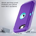 thumbnail image 5 of Petocase for iPhone SE 2022/2020 Case,Built-in Screen Protector Shockproof Dust/Drop Proof 3 in 1 Full Body Rugged Heavy Duty Durable Cover,Purple/Green, 5 of 8