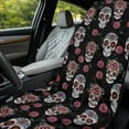 thumbnail image 3 of Binienty Floral Skull Car Sweat Towel Seat Cover Breathable Waterproof Bucket Seat Cover For Car Van Suv Truck Auto Interior Accessories for Women Girly, 3 of 8