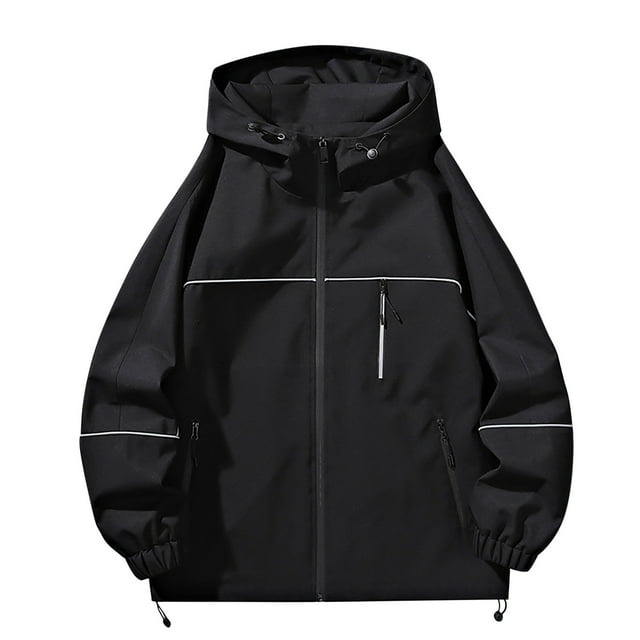 WRKEKC Veste de Sport Extérieure pour Femmes Coupe-Vent Isolée Thermiquement Équipement d'Escalade Léger Imperméable à Capuche pour Randonnée et Randonnée Noir m