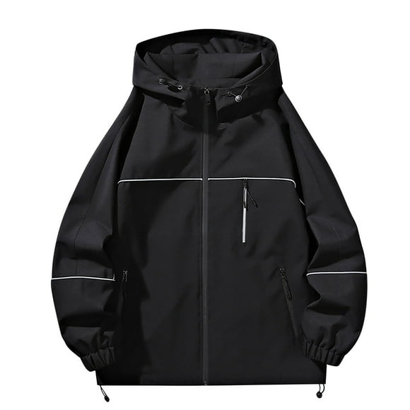 WRKEKC Veste de Sport Extérieure pour Femmes Coupe-Vent Isolée Thermiquement Équipement d'Escalade Léger Imperméable à Capuche pour Randonnée et Randonnée Noir m