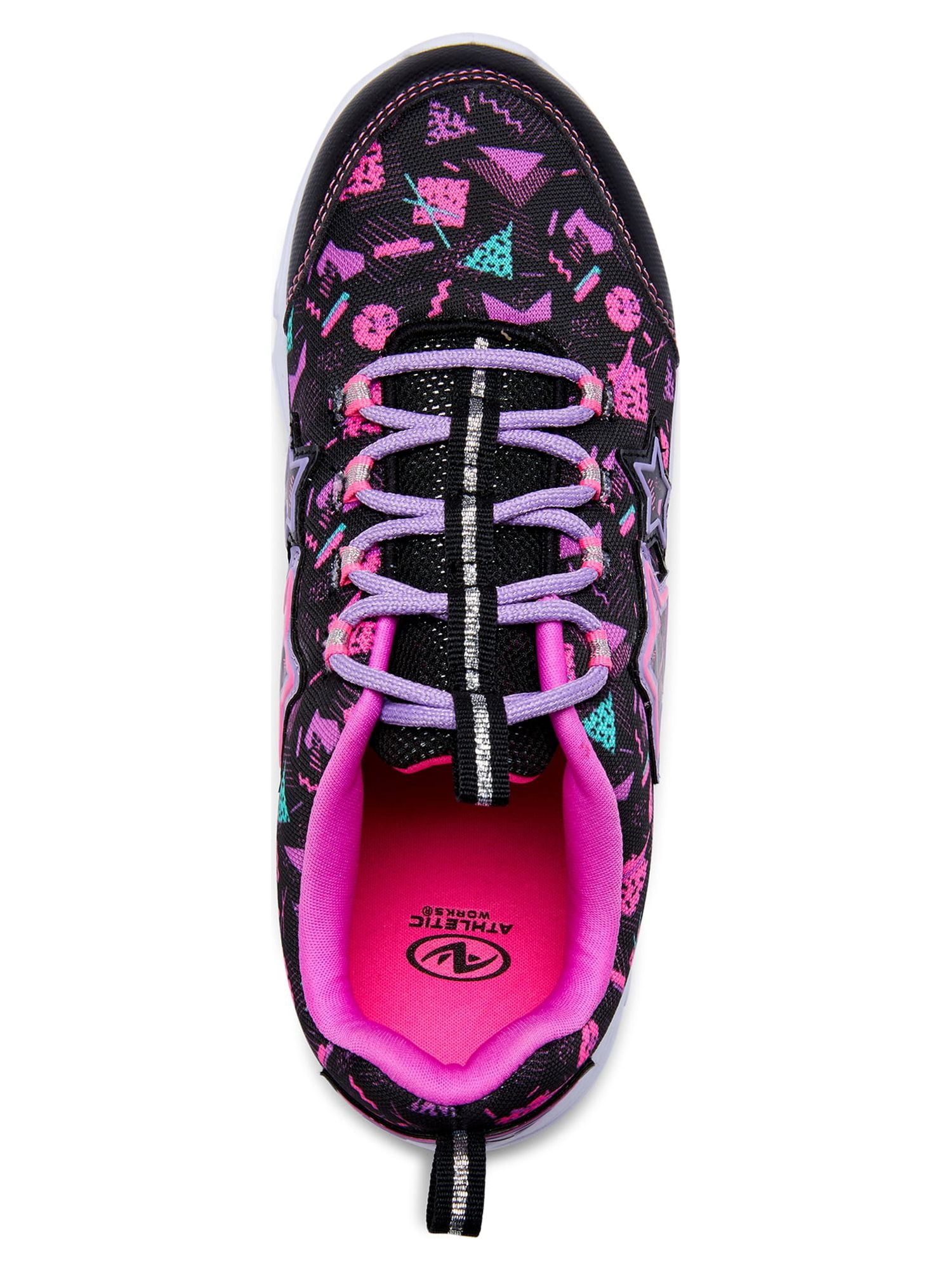Athletic Works Little Girls & Big Girls Light up Athletic Sneaker, Sizes 13-5