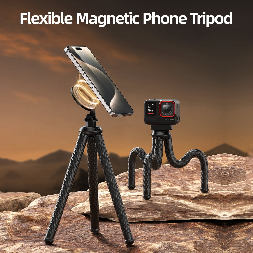lanema Flexible Magnetic Cell Phones Tripod Desktop Mounting Bracket Octopus Holder Standard 1/4" Mount for Fill Light