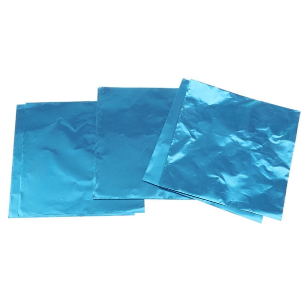 100 Unids Cuadrado Envoltorio de Papel de Aluminio Soledad Chotolate Envoltorios de Embalaje Azul