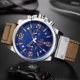 thumbnail image 2 of Reloj Cronógrafo De Hombre Con Correa De Cuero - Estilo Vintage Para Negocios Y Casual, Caja De 45mm, Manecillas Luminosas Y Fecha, Resistente Al Agua Para Uso Diario (No Para Natación), 2 of 16