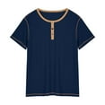 thumbnail image 4 of zfhfof Men's Fashion Henley Shirt Classic Short Sleeve Lightweight Button Cotton T-Shirt Casual Basic Tops, 4 of 6
