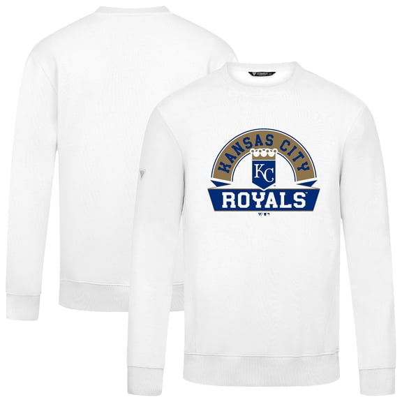 Men's Levelwear  White Kansas City Royals Zane Banner Arch Sweatshirt