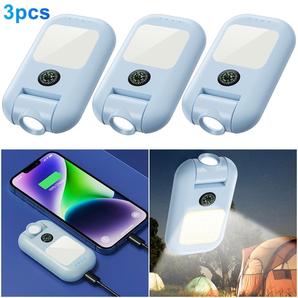 Lámpara Emergencia Linterna Bolsillo Súper Brillante para Acampar Al Aire Libre (Azul)