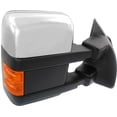 thumbnail image 4 of MIRROR Compatible For 2008-2009 Ford F-250 Super Duty F-350 Right Passenger Towing Heated Power Glass Folding In-housing Signal Light With memory 1 Chrome and Paintable Cap, 4 of 5