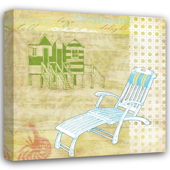 Paul Brent 20x20 Gallery Wrapped Canvas Wall Art Titled - Cabana Beach Citrus Collage II