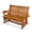 2 Seats-Brown, variant on Fortune Candy Wood Patio Glider with High Roll Back and Cup Holders, All Weather Resistant, for Outdoor Patio Garden, White