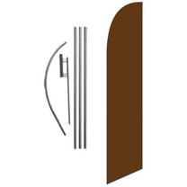Solid Brown Outdoor Feather Banner Swooper Flag Sign with Flag Pole Kit and Ground Stake