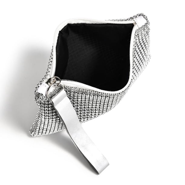 Monedero de moda para mujer con diamantes de imitación, Bolso de mano para mujer, monedero con purpurina