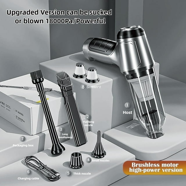 Car Vacuum Cleaner,Cordless 120W/18000PA Powerful Sutions Multi functional Handheld Vacuum Lightweight for Car,Home