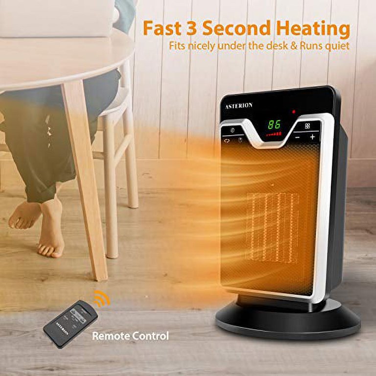 Iagreea Heater, Ceramic Heater,, Automatic Thermostat Timer, Portable  Electric Oscillation Heater, Adjustable Thermostat, Overheating And Tipping  Protection, Suitable For Indoor Use - Temu