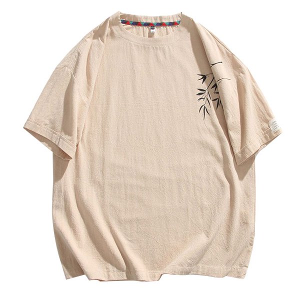 Top Suelto Impreso de los Hombres, Camiseta de Cuello Redondo de Algodón de Manga Corta para Ropa Casual Y de Vacaciones, Camiseta Transpirable, Blusa Ligera
