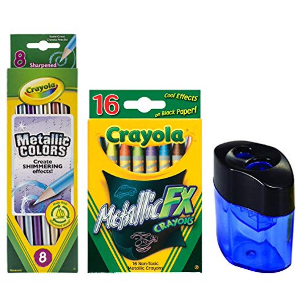 Crayola 16CT Metallic FX Crayons |Metallic FX Colored Pencils - 8