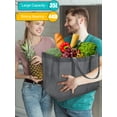 thumbnail image 3 of TSV 5Pcs Reusable Shopping Bags, Large Non-Woven Grocery Storage Bag, 16x10x13", Gray, 3 of 5