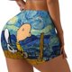 thumbnail image 4 of Pantalones cortos de ciclismo para entrenamiento de voleibol con paisaje de Van Gogh personalizado de Snoopy y Charlie Brown Pantalones cortos de yoga para gimnasio de Peanuts para mujer, 4 of 5