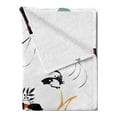 thumbnail image 2 of Tattoo Soft Flannel Fleece Throw Blanket, Women Pink Flower in Her Hair near a Skull Design, Cozy Plush for Indoor and Outdoor Use, 60" x 80", Orange White, by Ambesonne, 2 of 5