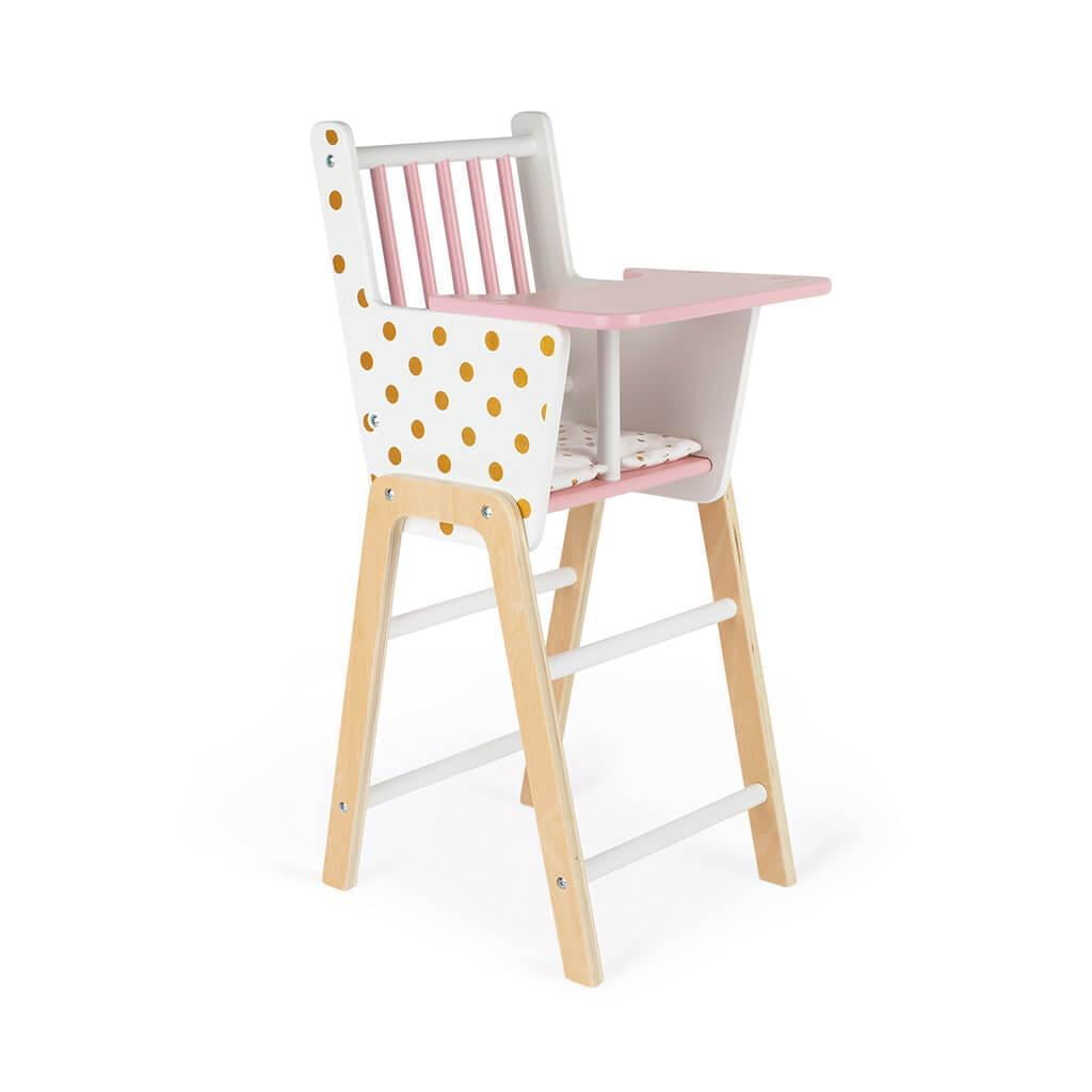 Janod Chaise haute pour poupée en bois Candy Chic - À partir de 3 ans