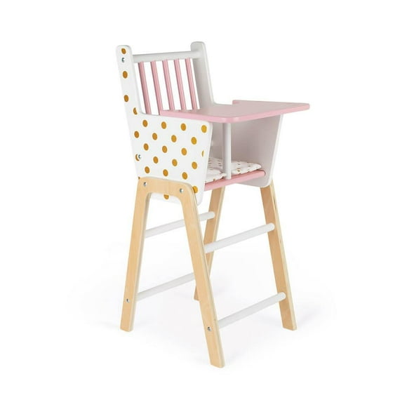 Janod Candy Chic Highchair – Wooden Baby Doll Chair - Ages 3+