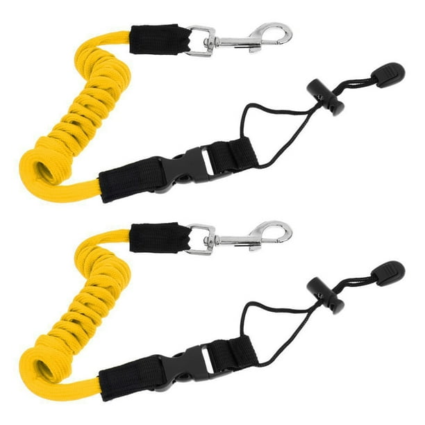 Shengyu 2 Pieces Kayak Paddle Leash Rope Elastic Canoe Fishing Rod Safety  Tie Lanyard Belt Buckle Portable Water Sports Tools Red Yellow 