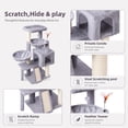 thumbnail image 2 of TWDEPART Multifunction 3-Level 37 in Cat Tree with Hammocks, Gray, 2 of 8