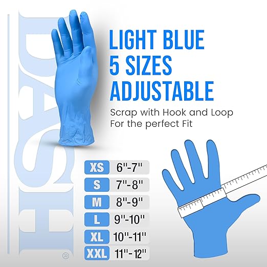 Dash BLU100 Nitrile Exam Gloves - Light Blue - 4.3 mil - Box of 100 (S)