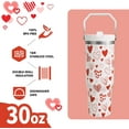 thumbnail image 3 of Valentine''s Day Gifts for Women Girls, 30 Oz Tumbler with Top Handle and Flip Straw, Red Hearts Stainless Steel Insulated Travel Coffee Cup, Lover Birthday Wedding Water Bottle for Her, 3 of 6