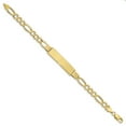 thumbnail image 2 of 10K Yellow Gold Semi-solid Figaro Link ID Bracelet, 2 of 6