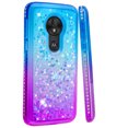 thumbnail image 1 of SOATUTO For Motorola G7 Play Phone Case Moto G7 Play Glitter Case Sparkle Glitter Flowing Liquid Quicksand with Shiny Bling Diamond Women Girls Cute Phone Case For Motorola G7 Play - Blue+Purple, 1 of 6