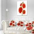 thumbnail image 3 of Designart Close Up View of Poppy on White - Floral Throw Pillow - 12x20, 3 of 5