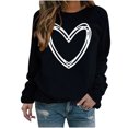 thumbnail image 3 of UPPADA Womens Love Heart Graphic Sweatshirt Long Sleeve V-Neck Pullover Top with Elbow Patches Ideal Valentine Gift for Her Black,XXL, 3 of 7