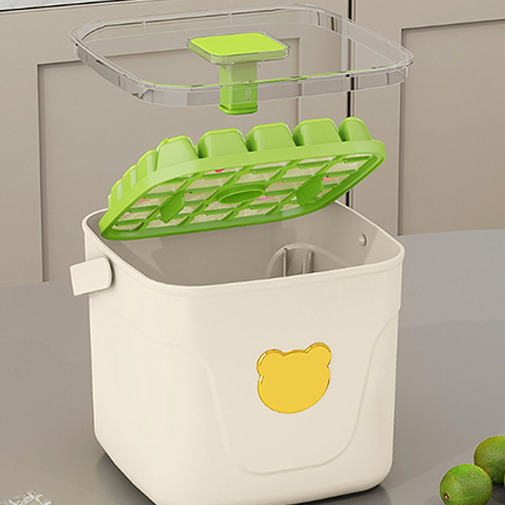 Pressing Ice Cubes Tray Mold Large Capacity Double-layer Ice Storage Container