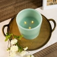 thumbnail image 5 of Northlight 6" Sage Green Battery Operated Flameless LED 3-Wick Flickering Wax Pillar Candle, 5 of 7
