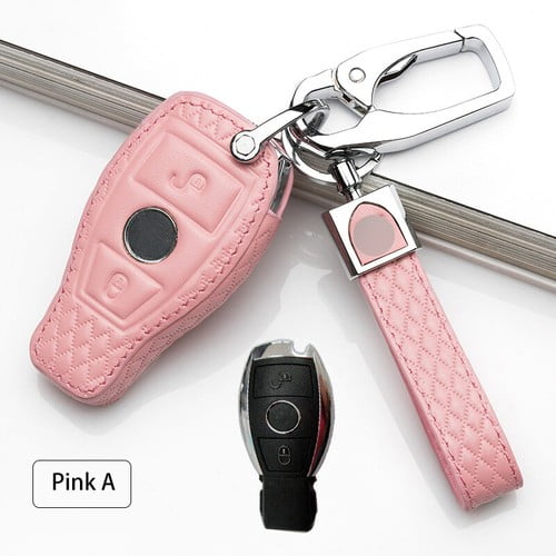 Étui Protecteur de Clé de Voiture en Cuir pour Télécommande de Voiture pour Mercedes Benz GLK GLA GLC CLA CLS CLK