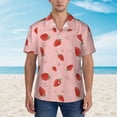 thumbnail image 4 of Lsque Cute Strawberry C pattern Hawaiian Shirt for Men, Unisex Summer Beach Casual Short Sleeve Button Down Shirts-Large, 4 of 9