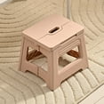 thumbnail image 2 of Outdoor Bathroom Folding Stool ,Portable Non-Slip Waterproof Stool for Camping, Travel & Picnic, 8"x5.7", White/Pink/Gray, 2 of 6