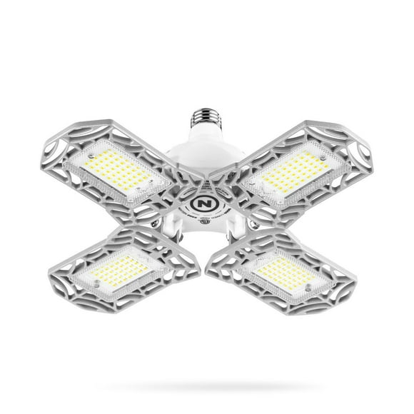 NEBO High Bright Extremely Bright LED Garage Light, Multi-Position Adjustable Panel 9000 Lumen 60W Utility Light for Garage Ceilings, Attics, Workshops,White