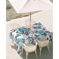 thumbnail image 3 of 52x70 Inch Outdoor Tablecloth with Umbrella Hole Zipper Rectangle Aqua Rose Rectangular Tablecloths Outside Waterproof Rustic Romantic Botanical Floral Vines Art Patio Table Cover for Picnic Party, 3 of 8