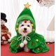 thumbnail image 1 of Traje navideño para gatos y perros pequeños, capa verde con sombrero, 1 of 2