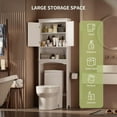 thumbnail image 6 of Aiho 66.1" over the Toilet Storage Cabinet with Adjustable Shelf and Open Storage Shelf, Freestanding - White, 6 of 10