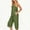 Olive Green, variant on Two Piece Outfits for Women Adjustiable Strap Cami Top and Wide Leg Cropped Pants Casual Summer Lounge Matching Set Olive Green M
