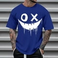 thumbnail image 2 of Momasggi Graphic Tees for Men Big and Tall Short Sleeve Shirts Oversized Summer Crew Neck T-Shirts Loose Casual Going Out Tops Blue 3XL, 2 of 5