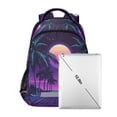 thumbnail image 7 of FORMRS Unisex Backpack Elementary School Travel Bookbag with Reflective Stripes, Green Digital Art, 7 of 7